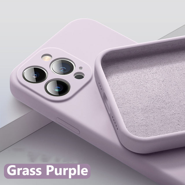 Astubia Square Liquid Silicone Phone Case for iPhone 11-14