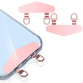 ZXZone Metal Phone Tether Tab Double Buckle Anti-Scratch Metal Phone Patch Universal Cellphone Lanyard Pad for Full Phone Cases 2 Pieces (Rose Gold)