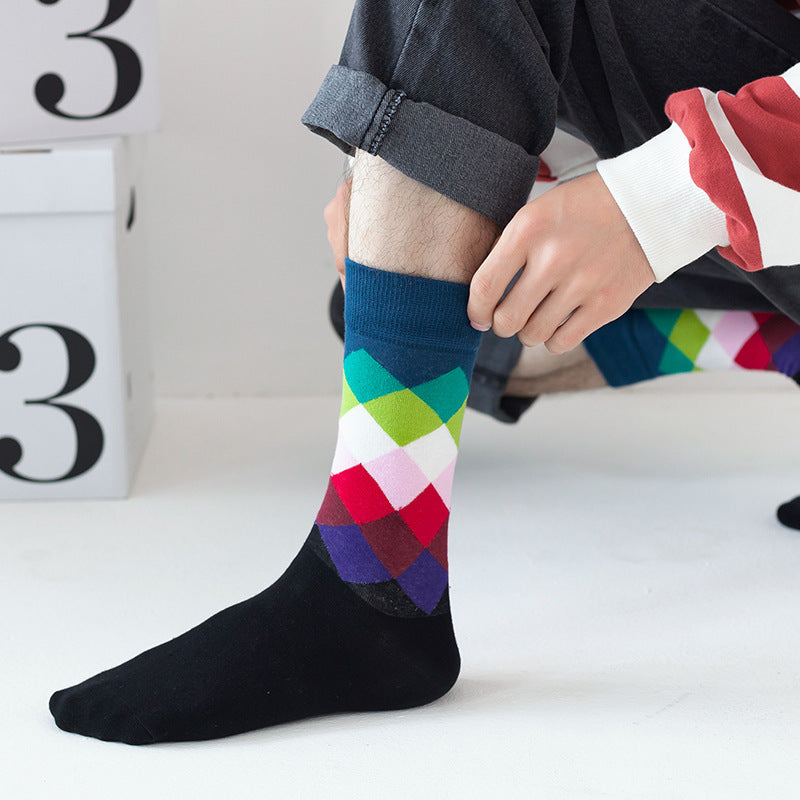 Men's Cotton Gradient Color Long Business Socks (1 Pair)