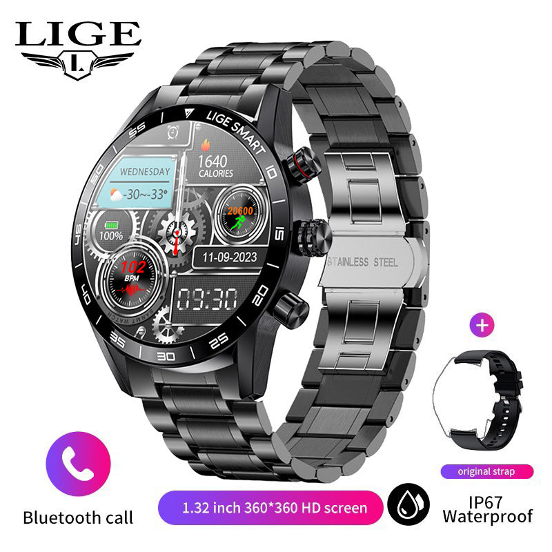 LIGE Bluetooth Smart Watch for Men with Health Monitor
