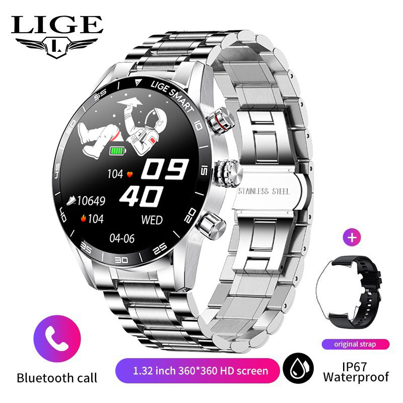LIGE Bluetooth Smart Watch for Men with Health Monitor