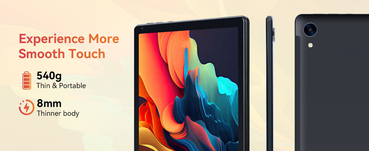 URAO 10 Inch Android 15 Tablet 8 Core Tablets 24GB+128GB 1TB Expansion WiFi6 5MP+8MP Stylus Keyboard Mouse Headphone PC PAD Set