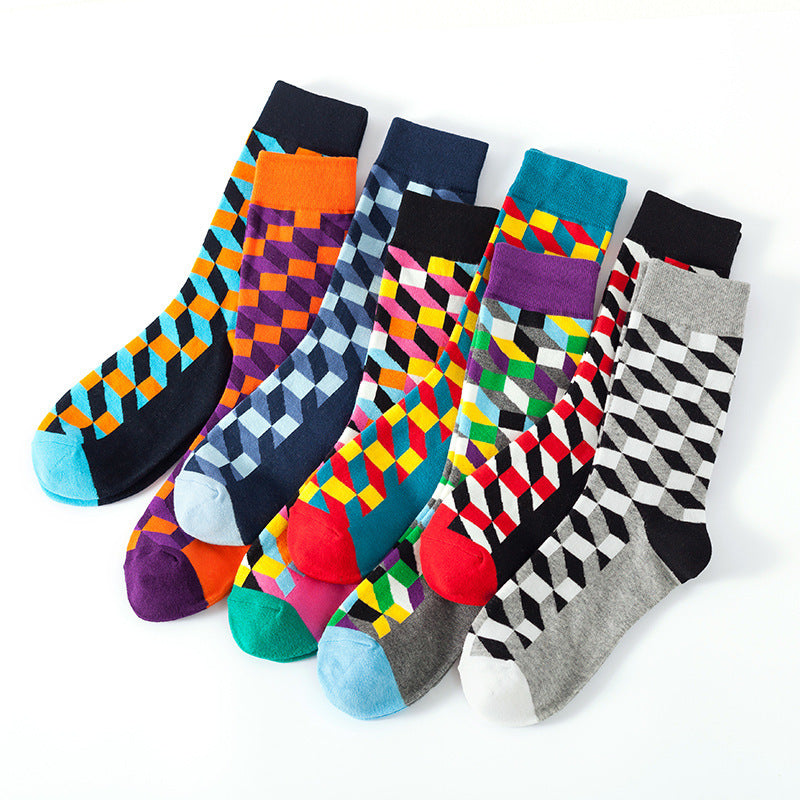 Men's Cotton Gradient Color Long Business Socks (1 Pair)